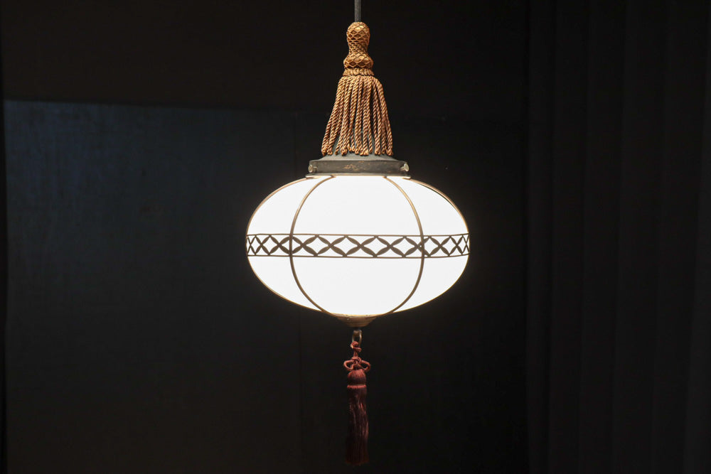 美しい七宝すかし模様が気品ある雪洞型電笠(房付き)　DC8534