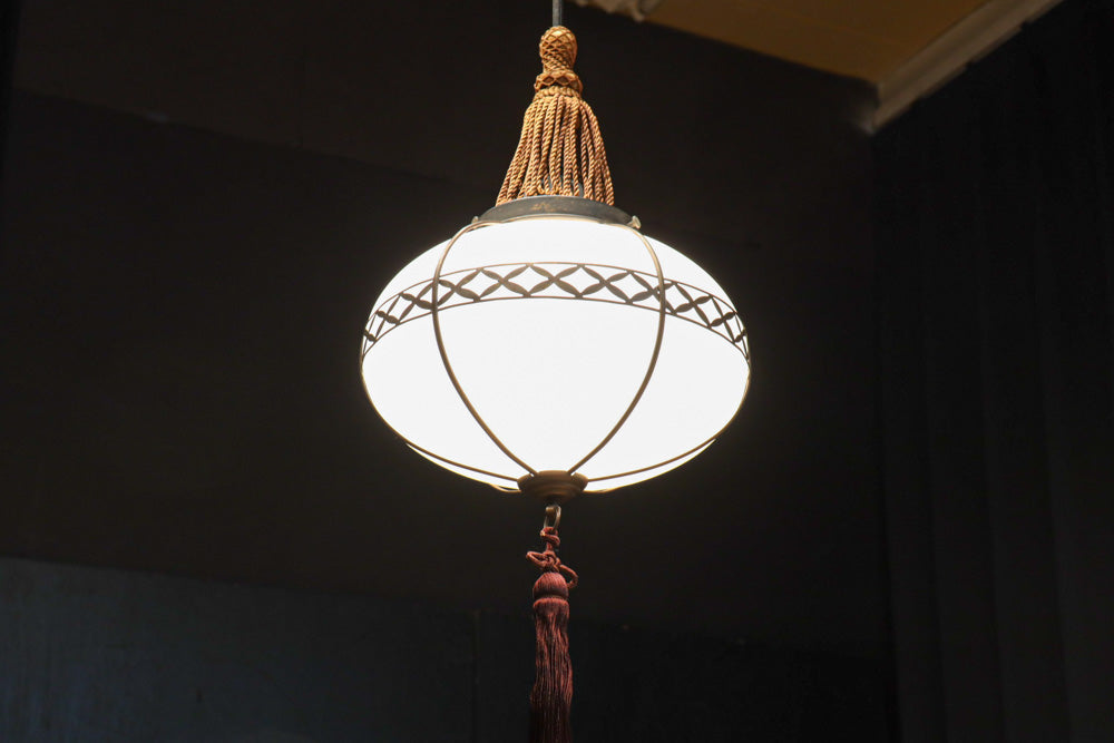 美しい七宝すかし模様が気品ある雪洞型電笠(房付き)　DC8534