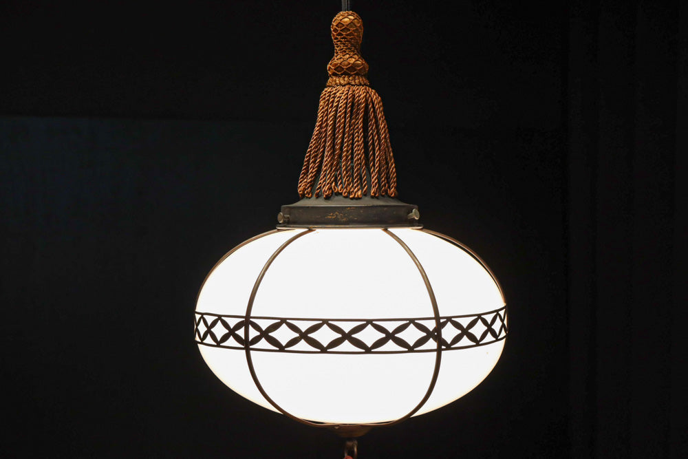 美しい七宝すかし模様が気品ある雪洞型電笠(房付き)　DC8534