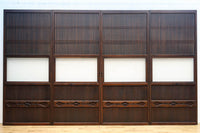 幅720ミリ　平格子で時代の趣きある変わりデザイン格子戸　F8582　在庫4枚