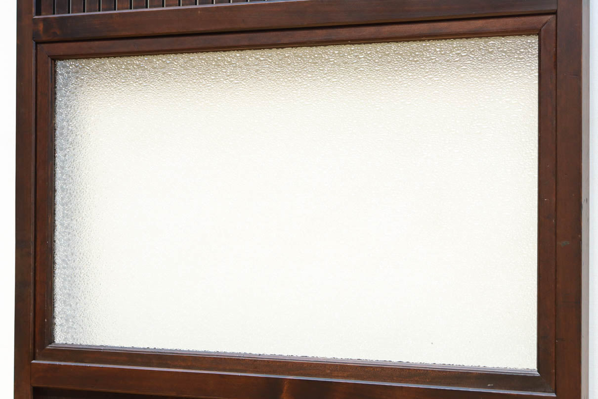 幅720ミリ　平格子で時代の趣きある変わりデザイン格子戸　F8582　在庫4枚