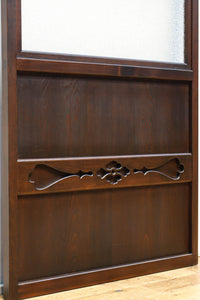 幅720ミリ　平格子で時代の趣きある変わりデザイン格子戸　F8582　在庫4枚