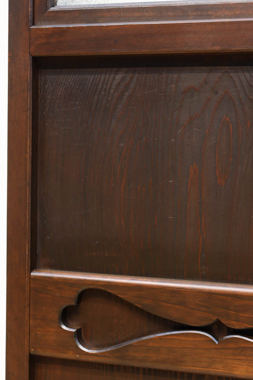 幅720ミリ　平格子で時代の趣きある変わりデザイン格子戸　F8582　在庫4枚