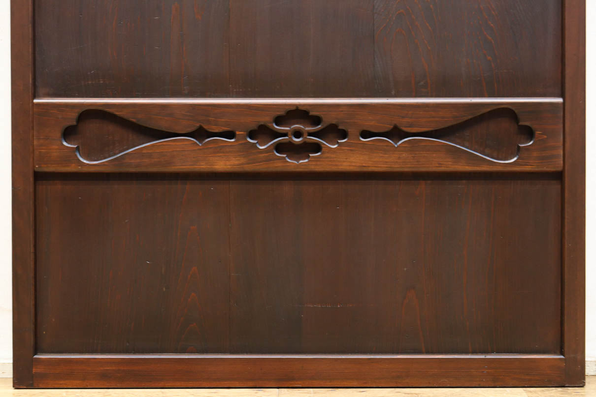 幅720ミリ　平格子で時代の趣きある変わりデザイン格子戸　F8582　在庫4枚