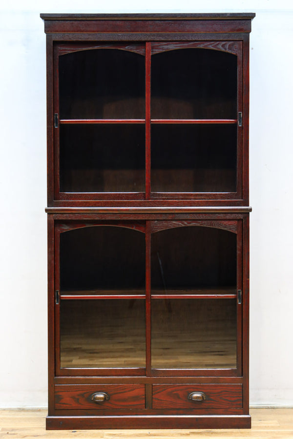 朱の色彩が見映えのするお洒落なレトロガラスケース　BB3216