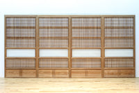 幅927ミリ　帯びガラスが風情ある上質な木地色をした大阪格子戸　F8516　在庫4枚