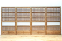 幅927ミリ　帯びガラスが風情ある上質な木地色をした大阪格子戸　F8516　在庫4枚