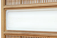 幅927ミリ　帯びガラスが風情ある上質な木地色をした大阪格子戸　F8516　在庫4枚