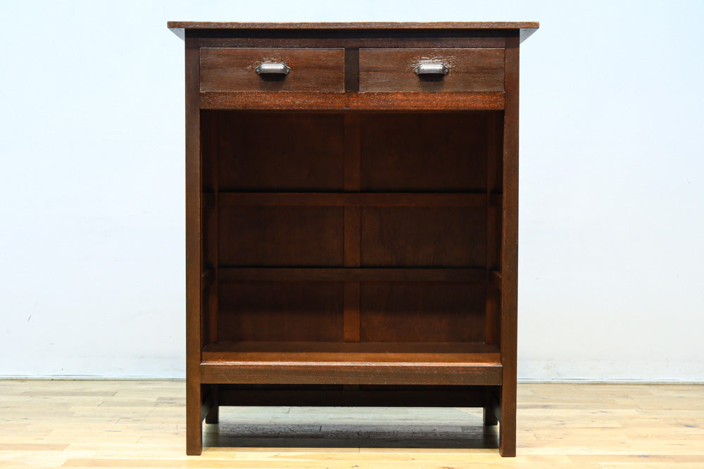 稀少サイズ！！ディスプレイが映えるレトロモダンな高脚ガラスケース　BB3151