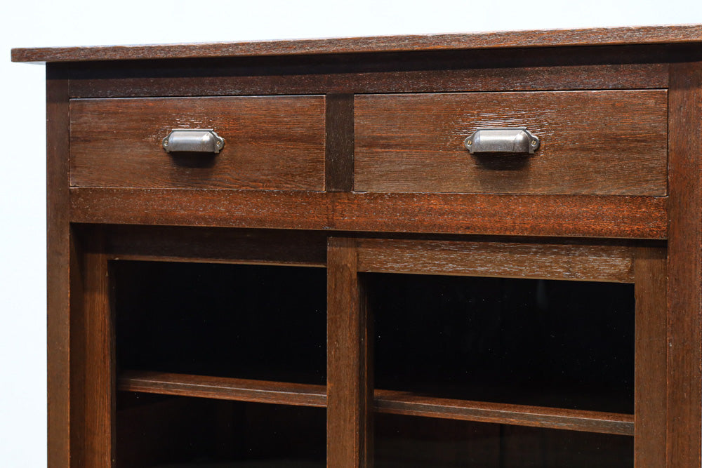 稀少サイズ！！ディスプレイが映えるレトロモダンな高脚ガラスケース　BB3151