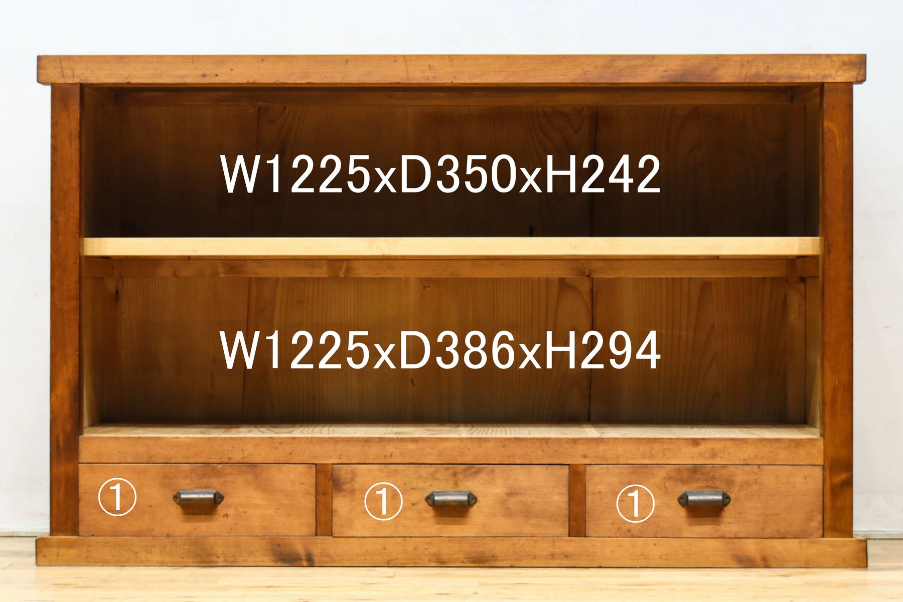 横桟使いの味わい溢れる木地色の収納箪笥　BB3318