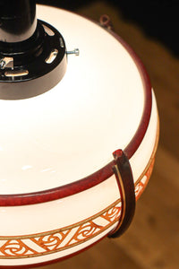 朱セルの帯装飾で昭和レトロな面持ちの電笠　DC8445