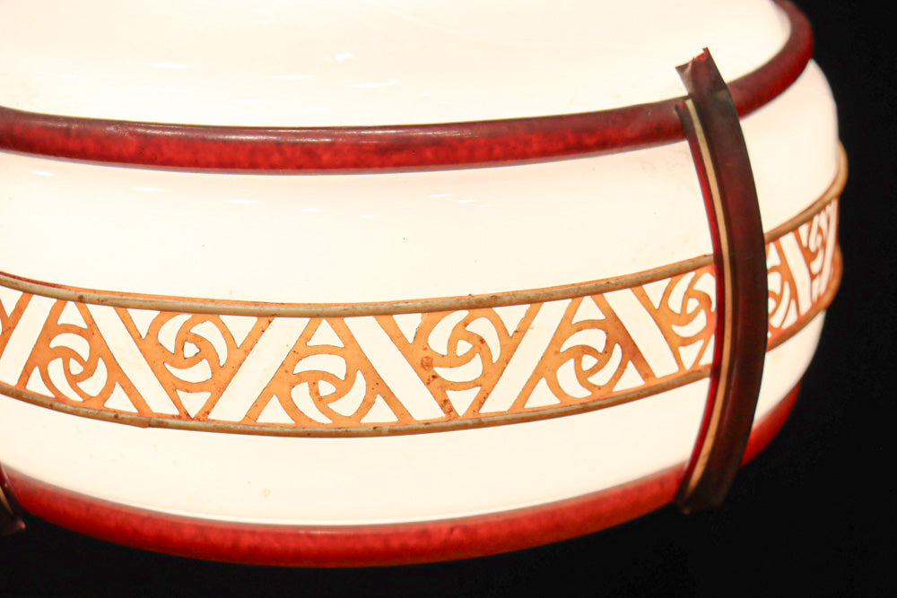 朱セルの帯装飾で昭和レトロな面持ちの電笠　DC8445