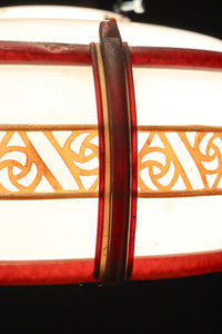 朱セルの帯装飾で昭和レトロな面持ちの電笠　DC8445