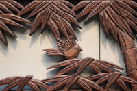 A beautiful and splendid bamboo and sparrow sculpture carpet