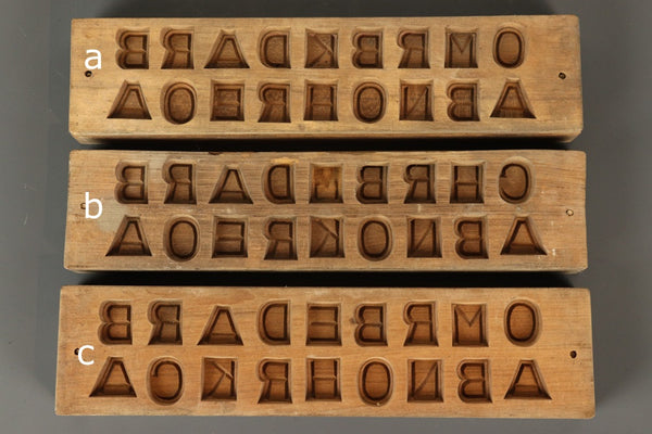 アルファベットが作れる蓋付きの菓子型　DB7201a-f　在庫(a:0 b:1 c:1 d:1 e:1 f:0)個