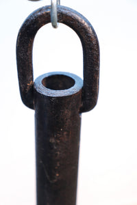 寿の文字が入った縁起の良い鉄製の自在鉤　DB7646　在庫1個