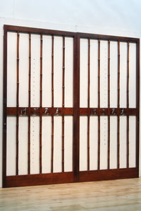 幅875ミリ　帯板に文字が浮かぶ風流な竹の格子戸　F5199　在庫2枚