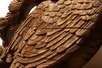 A wooden tabletop and pine deep carving engraving