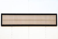 黒枠に木地色の縦繁が映えるガラス入り欄間　E8603　在庫1枚