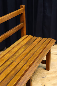 優しい風合いの木製背もたれ付きベンチ　BB1481