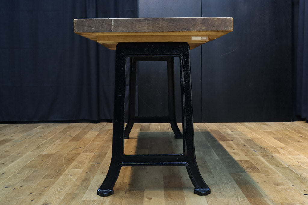 味わい深い古材のアイアン脚付きテーブル　BB1509