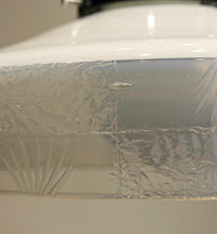 乳白色と透明ガラスのレトロな電笠　DC2580