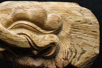 重厚感溢れる欅造りの象の木鼻一対　DC3137ab　在庫2個一組