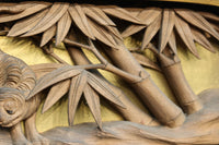 極上‼圧倒的な表現力の彫刻で竹虎を描いた美しい飾り彫刻　DC3701ab　在庫(a:1 b:1)個