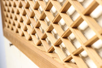 Warm wood-colored intersodes with beautiful diamond lattice line E8772 1 piece in stock