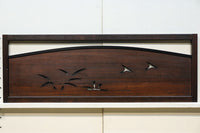 弧を描く枠に飛び立つ鳥が素敵な欄間　E8861ab　在庫2枚