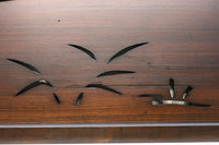 弧を描く枠に飛び立つ鳥が素敵な欄間　E8861ab　在庫1枚