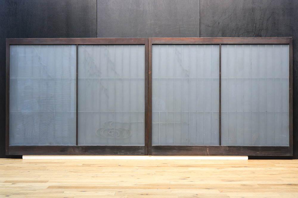 小野道風の物語が見事に表現されたガラス入り大型書院セット　E9474　在庫2枚1組