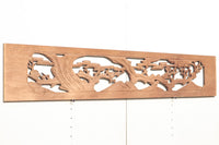 縁起良い松竹梅模様の彫刻欄間素材　E9585b　在庫1枚
