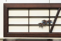 竹雀を描いた風流な面持ちの欄間・書院セット　E9690　在庫3枚1組