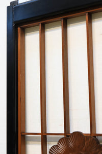 黒枠の装いに迫力ある松を描いた書院セット　EZ1176　在庫4枚1組