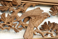力強い鷹を描いた立体感のある彫刻欄間　EZ1299ab　在庫(a:1 b:0)枚