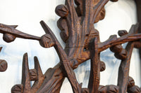 古色の加わった風情溢れる松竹梅の彫刻欄間　EZ1300ab　在庫(a:1 b:1)枚