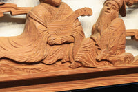 七福神の迫力ある深彫り彫刻欄間セット　EZ1306ab　在庫2枚1組