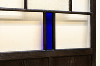 幅890ミリ　煌びやかなダイヤガラスにブルーが映える色ガラス戸　F7673　在庫2枚