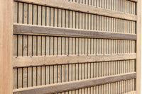 幅1325ミリ　鉄帯の風合いが素晴らしい緻密な作り込みの木地色の蔵戸　G2144