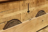 幅1200ミリ　分厚い框で構えた貫禄溢れる木地色の越後蔵戸　G2236