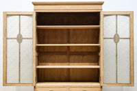 Wooden color bookshelf Ba9291 with a wonderful retro feeling with sparkling diamond glass