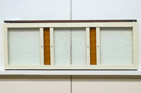 昭和レトロ!! 橙色が映える可愛らしい白い木枠のガラス窓　E8881ab　在庫(a:0 b:1)枚