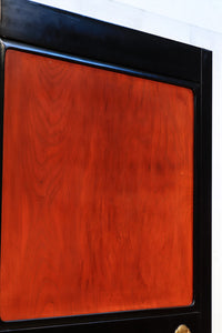 極上‼ けやき一枚板!! 幅900ミリ　華やかな色彩に黒漆枠を纏う板戸　F7722a　　在庫2枚1組